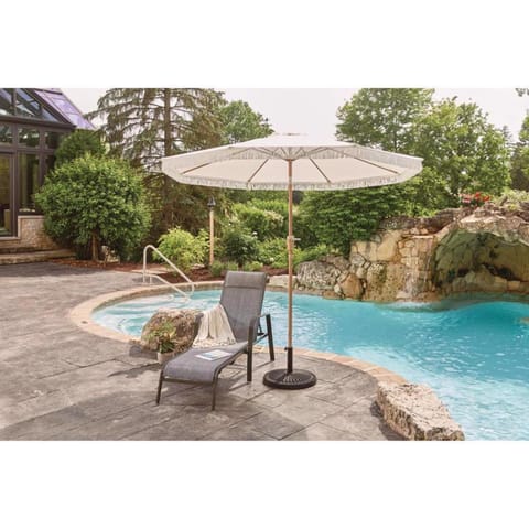 9 foot patio umbrellas without tilt control Cantilever Umbrella | Wind Resistant, 360 Rotation | Commercial Grade | Sunbrella Antique Beige Equipped with a movable base 9 ft. - No Tilt