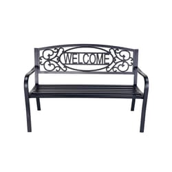 Living Accents Steel Welcome Bench 34.25 in. H X 24.41 in. L X 50 in. D
