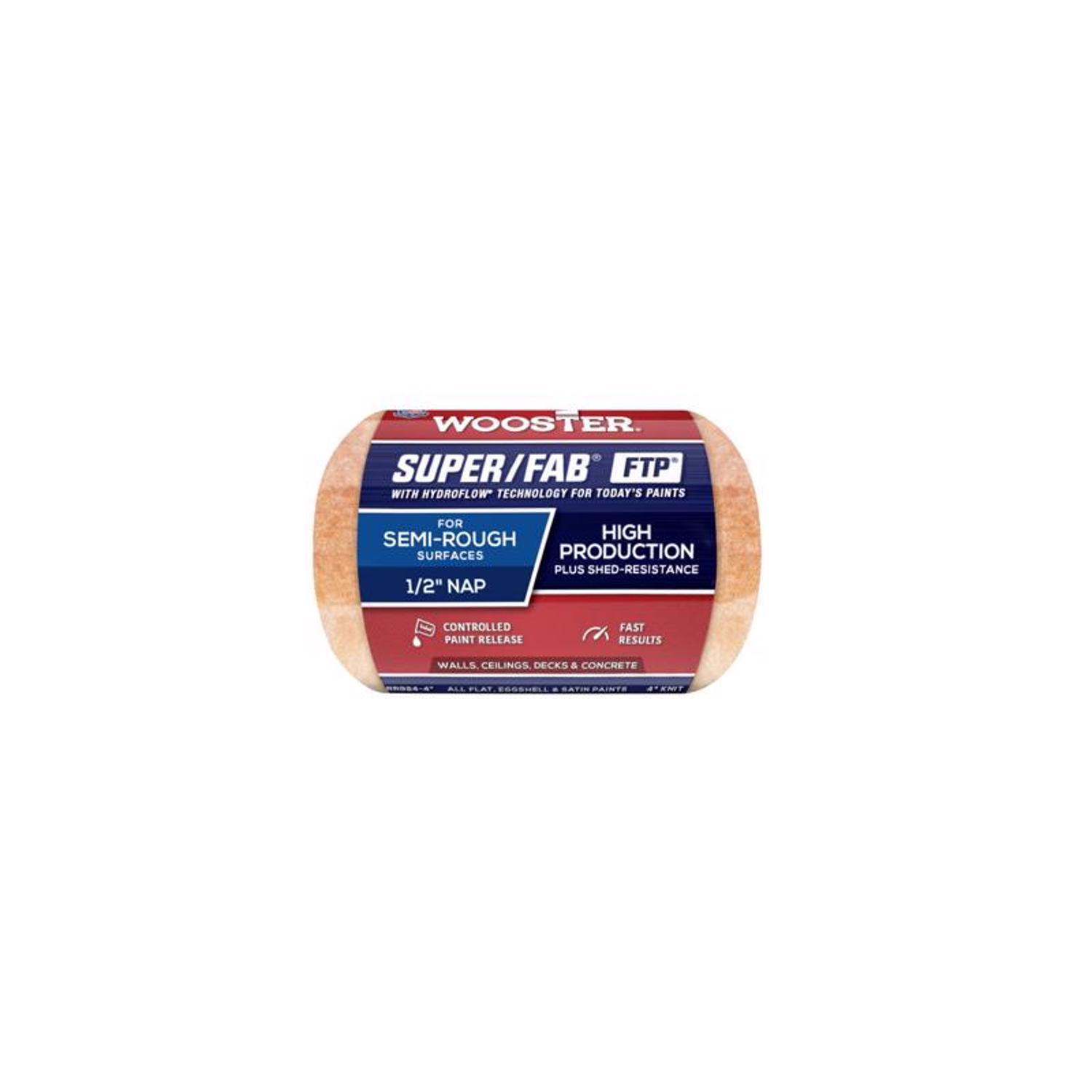 Photos - Putty Knife / Painting Tool Wooster Super/Fab FTP Synthetic Blend 4 in. W X 3/4 in. Trim Paint Roller Cover 1 pk RR925-4