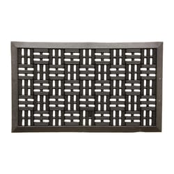 Southern Oaks 18 in. W X 30 in. L Black Trellis Scraper Rubber Door Mat