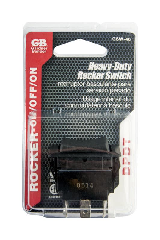 Gardner Bender Double Pole Rocker Switch Black 1 pk Mfr# GSW-46