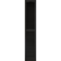 Builders Edge 80 in. H X 14.5 in. W Black Louvered Vinyl Shutter 2 pk