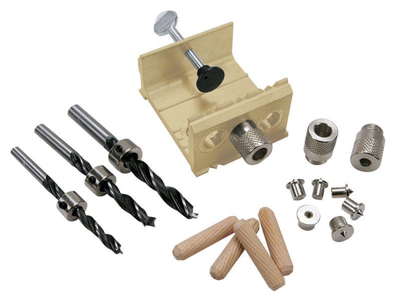 Dowel Kit,1/4,5/16,3/8 Bit,Stops,Bushing