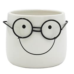 Classic Gardens HC Companies 5.7 in. H X 6.5 in. W X 6.5 in. D X 6.5 in. D Ceramic Mr. Professor Pla