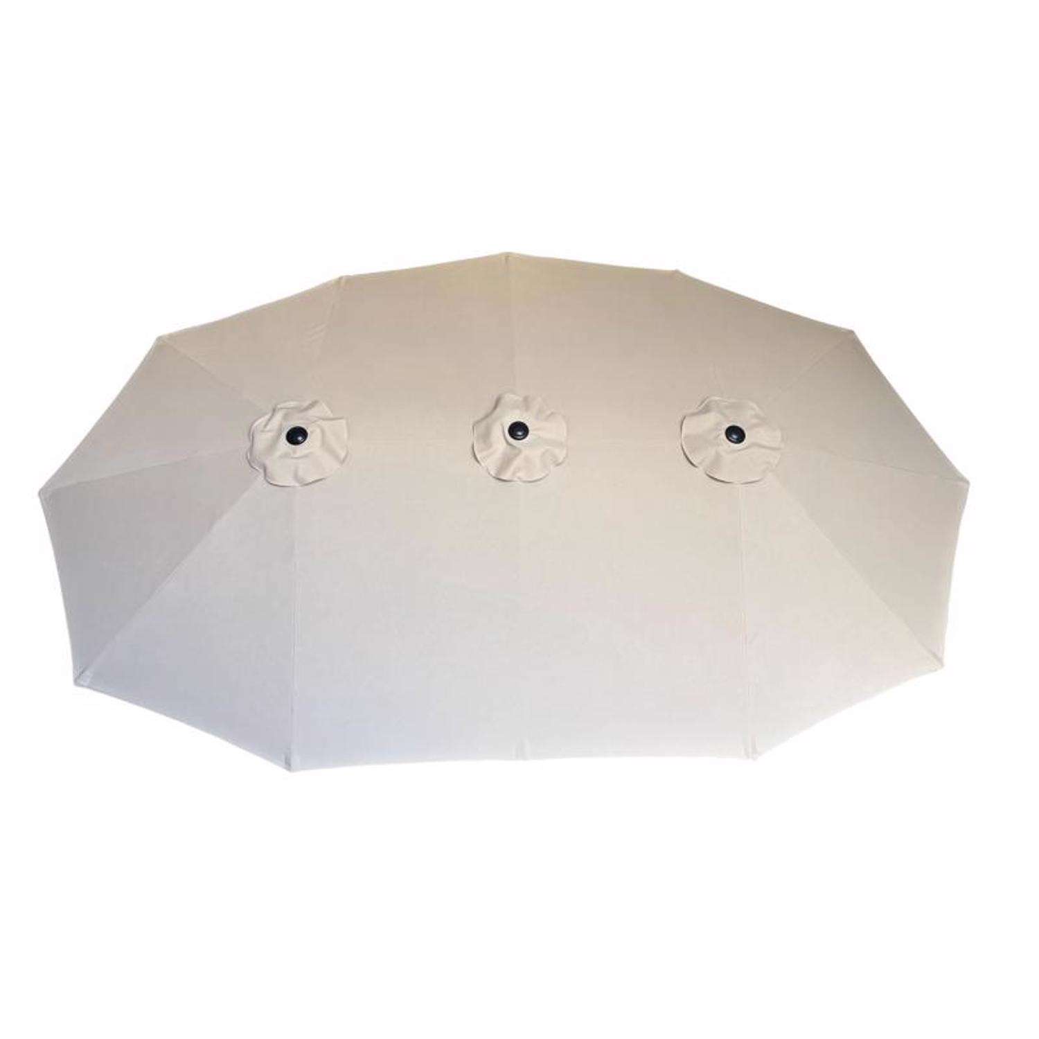 ace patio waterproof umbrella Living Accents 15 Ft. Beige Patio Umbrella