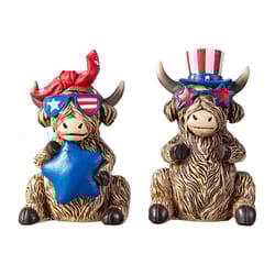 Glitzhome Highland Cow Table Decor Resin 1 box