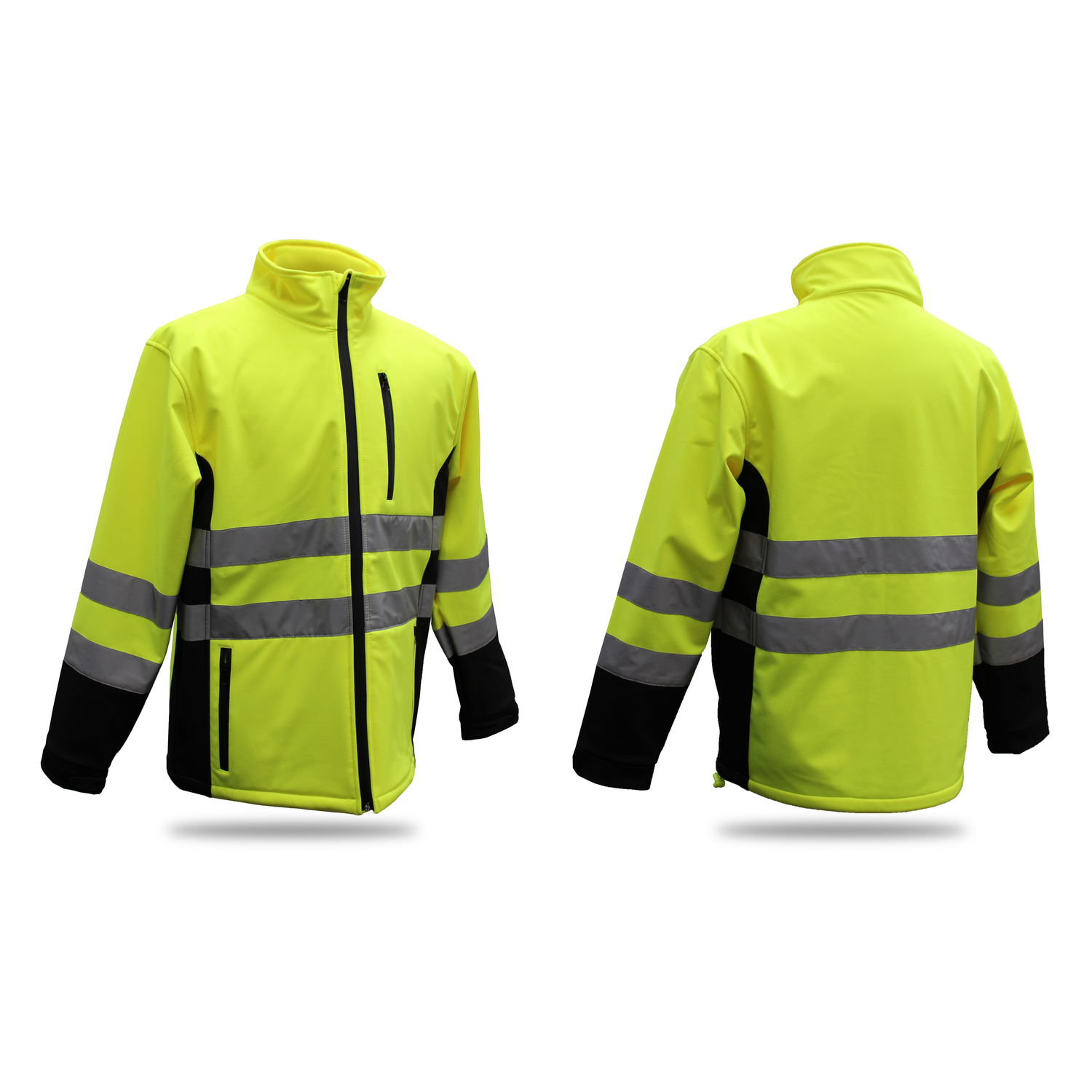 8008687 Hi-Vis Yellow Polyester Unisex Rain Jacket, Extra Large