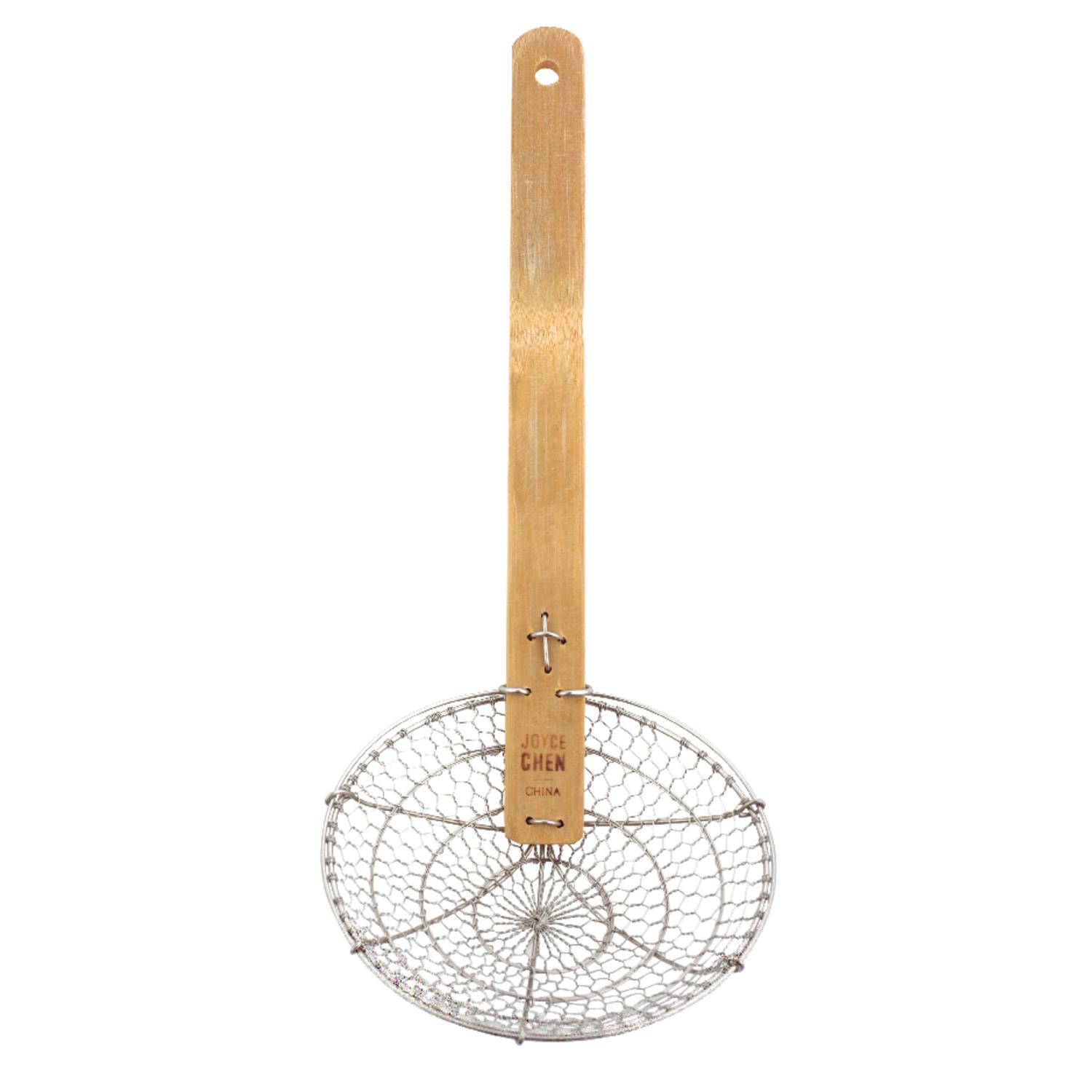 Joyce Chen Natural/Silver Bamboo/Stainless Steel Strainer