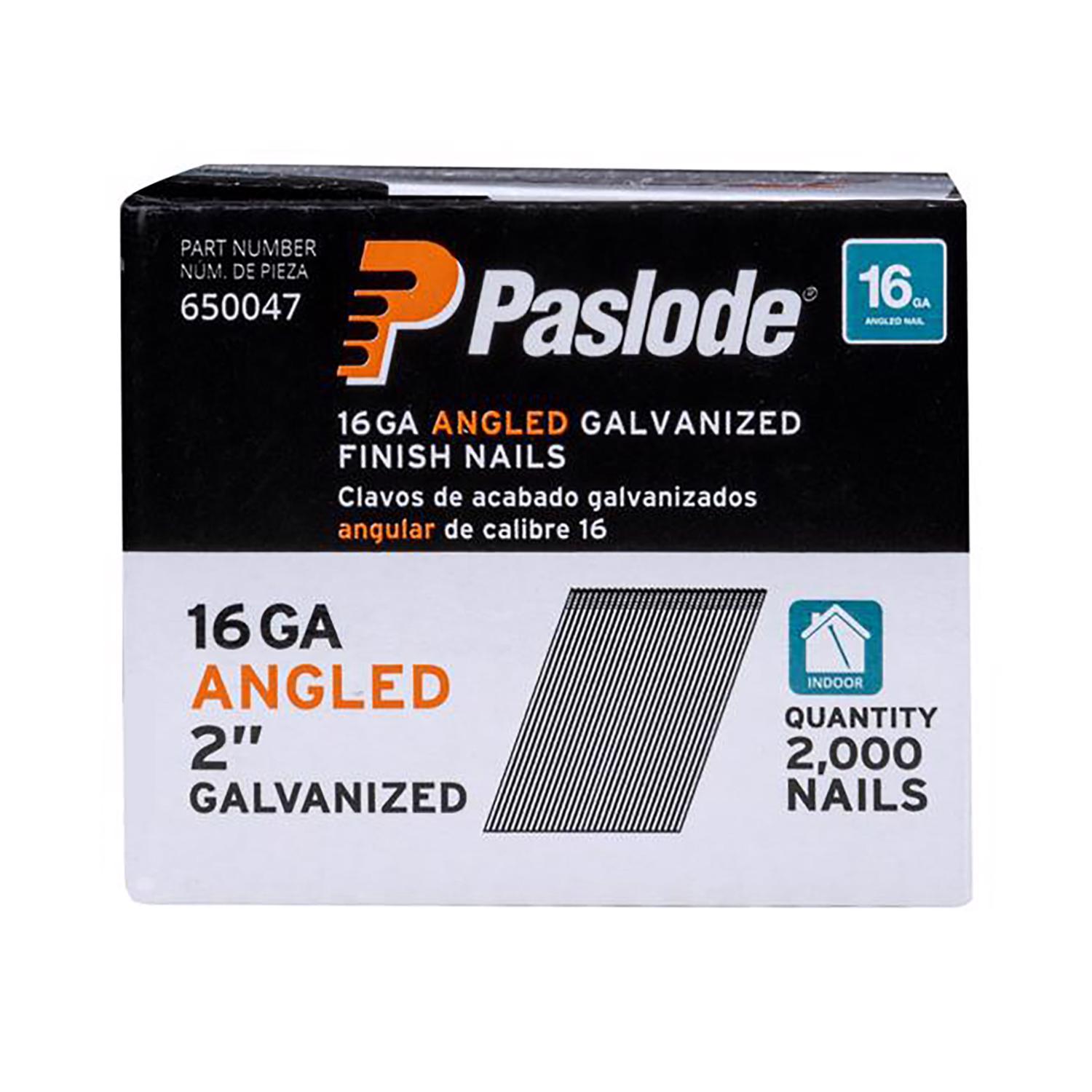 Paslode 2 in. L X 16 Ga. Angled Strip Galvanized Finish Nails 20