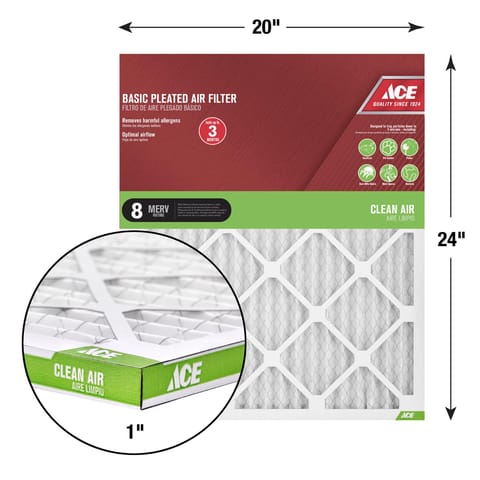 Ace 20 in. W X 24 in. H X 1 in. Synthetic 8 MERV Pleated Air