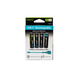 Pale Blue Earth AA Lithium Batteries 4 pk Carded