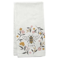 Karma Flora White Cotton Bee Tea Towel 1 pk