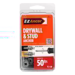 E-Z Ancor 1/4 in. D X 1-1/4 in. L Zinc Phillips Head Drywall Anchors 20 pk