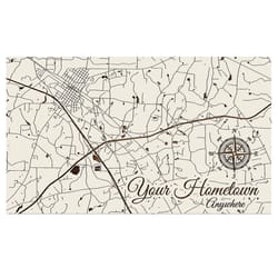 Fire & Pine 15 in. H Papier Blanc Wood Custom Map