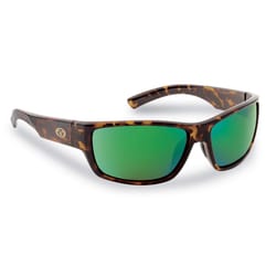 Flying Fisherman Matecumbe Sunglasses Unisex Tortoise Frame Amber Green Mirror Lens Polarized