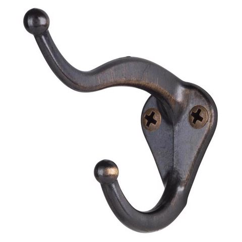 [ HURUMONOYA ]〜古物屋〜　さん用 Ace 3 in. L Antique Brass Gold Brass Small Coat and Hat Hook 2 pk