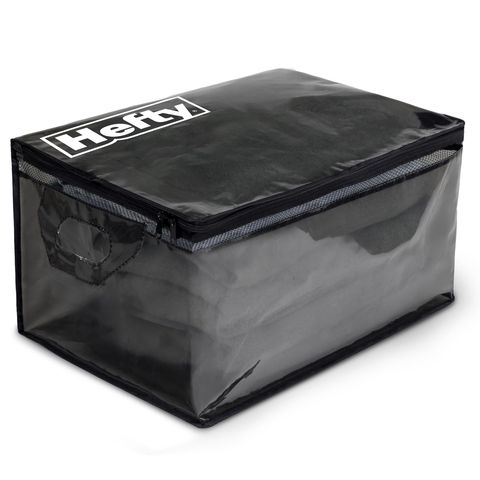 Hefty Large Black/Clear Flexible Tote w/Handle Stackable Mfr# HFT