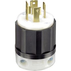 Leviton  Industrial  Nylon  Curved Blade/Ground  Locking Plug  L14-30P  14-8 AWG 120/250V 30amp 1pk