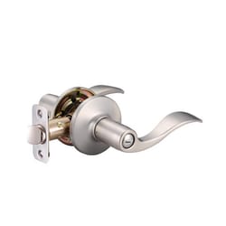 Ace Wave Lever Satin Nickel Privacy Lockset 1.75 in.