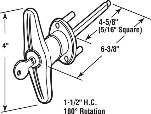 Prime-Line 6.38 in. L Diecast T Handle Mfr# GD52169 - Ace Hardware