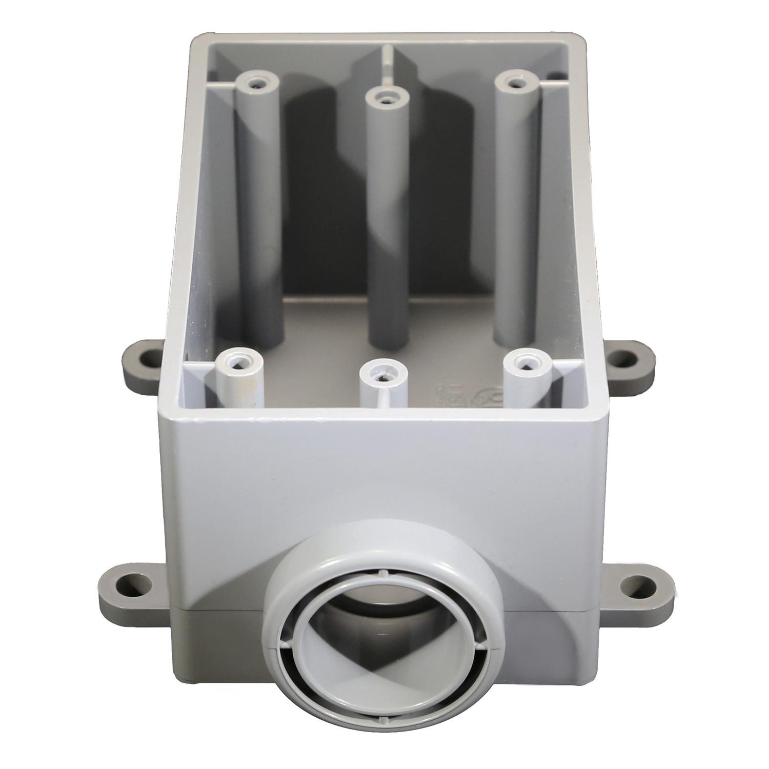 Cantex New and Old Work 22.5 cu in Rectangle PVC 1 gang Outlet Box Gray