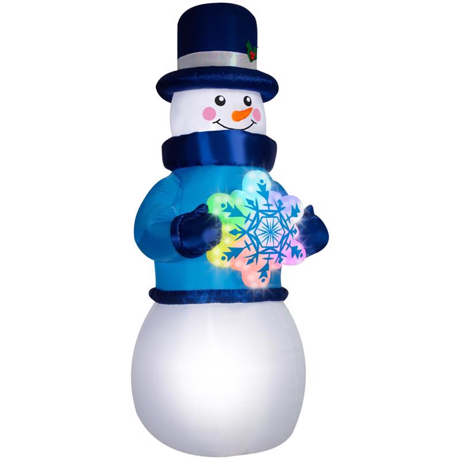 Gemmy 9106597 12 ft. Airblown LED Lightshow Rainbow Wave Snowman Inflatable