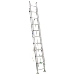 Werner 20 ft. H Aluminum Extension Ladder Type II 225 lb. capacity
