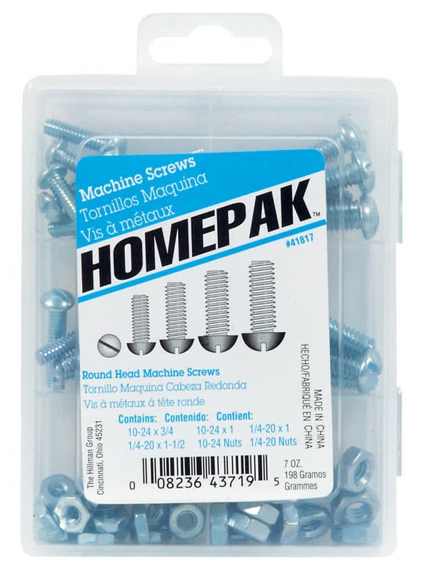 HILLMAN Homepak Assorted in. X 1 in. L Slotted Round Head Zinc