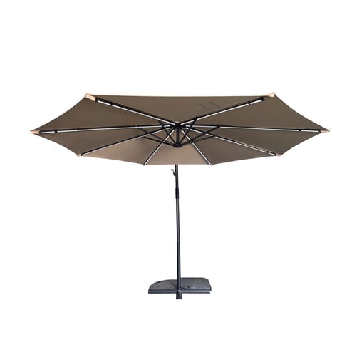 living accents offset 9 ft tiltable taupe patio umbrella Cantilever making it ideal for outdoor use Living Accents Clark 9 ft.