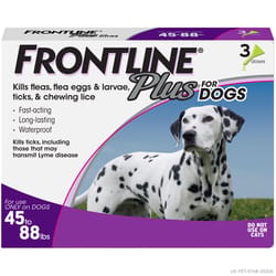 Frontline Plus Liquid Dog Flea and Tick Drops 9.8% Fipronil, 8.8% (S)-methoprene 0.09 oz