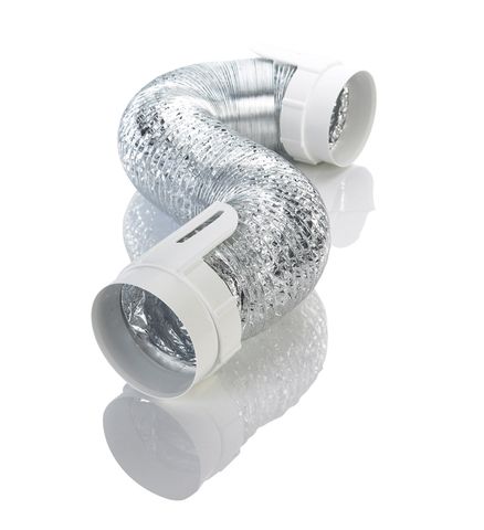 IMPERIAL 2-Foot Semi-Rigid Dryer Vent Kit – 4-Inch Diameter, Aluminum/Plastic Construction, Silver/White