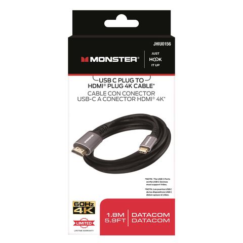 Monster Just Hook It Up USB Type C Plug to HDMI Adapter 1 pk Mfr