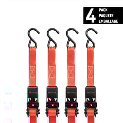 Craftsman 1 in. W X 10 ft. L Ratchet Strap 300 lb 4 pk