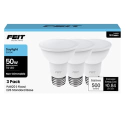 Feit PAR20 E26 (Medium) LED Bulb Daylight 50 Watt Equivalence 3 pk