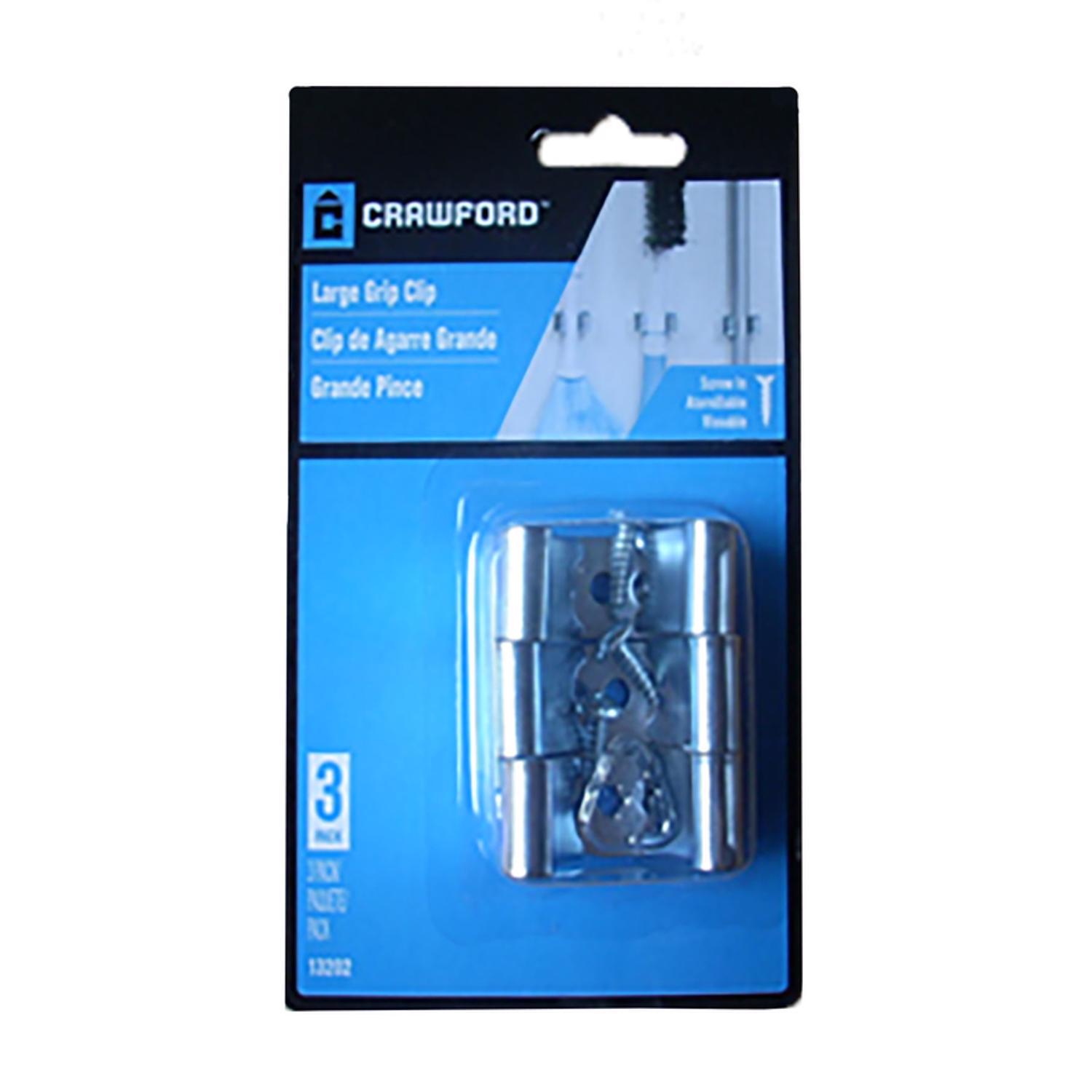 Crawford Zinc-Plated Silver Steel Grip Clip For 5-3/4 3 pk Mfr