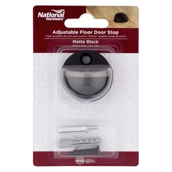 National Hardware Metal Matte Black Door Stop Mounts to floor 1.31 in.