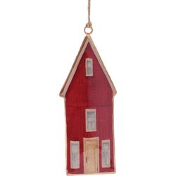 Good Tidings Red Barn and House Ornament 6 in.