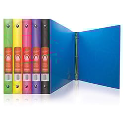 Bazic Products 1 in. W X 9.53 in. L 3-Ring Assorted Poly Binder