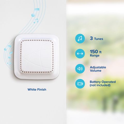 Heath Zenith White Plastic Wireless Door Chime Kit Mfr# 18000120