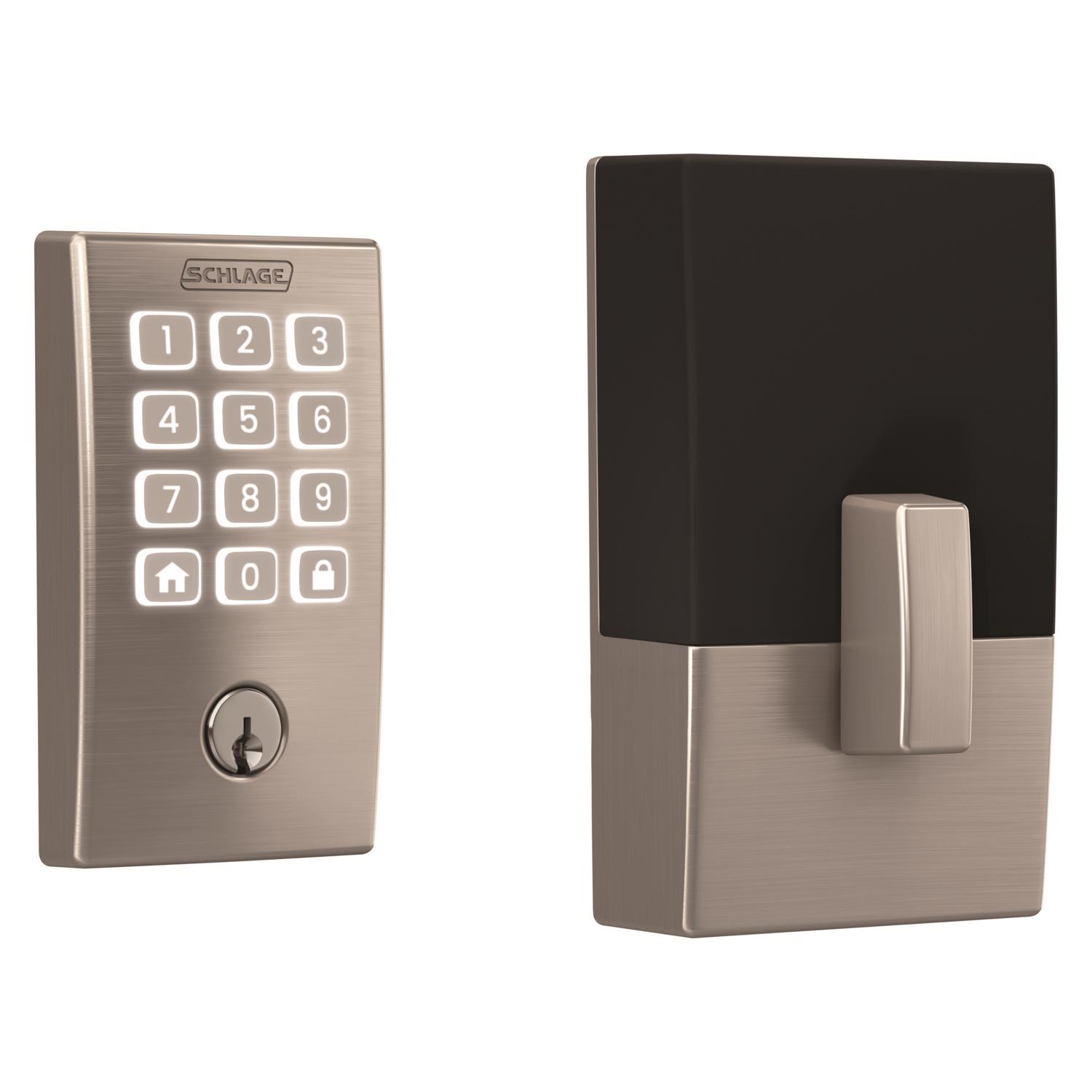 Schlage Arrive Satin Nickel Steel Wi-Fi Deadbolt with Century Trim