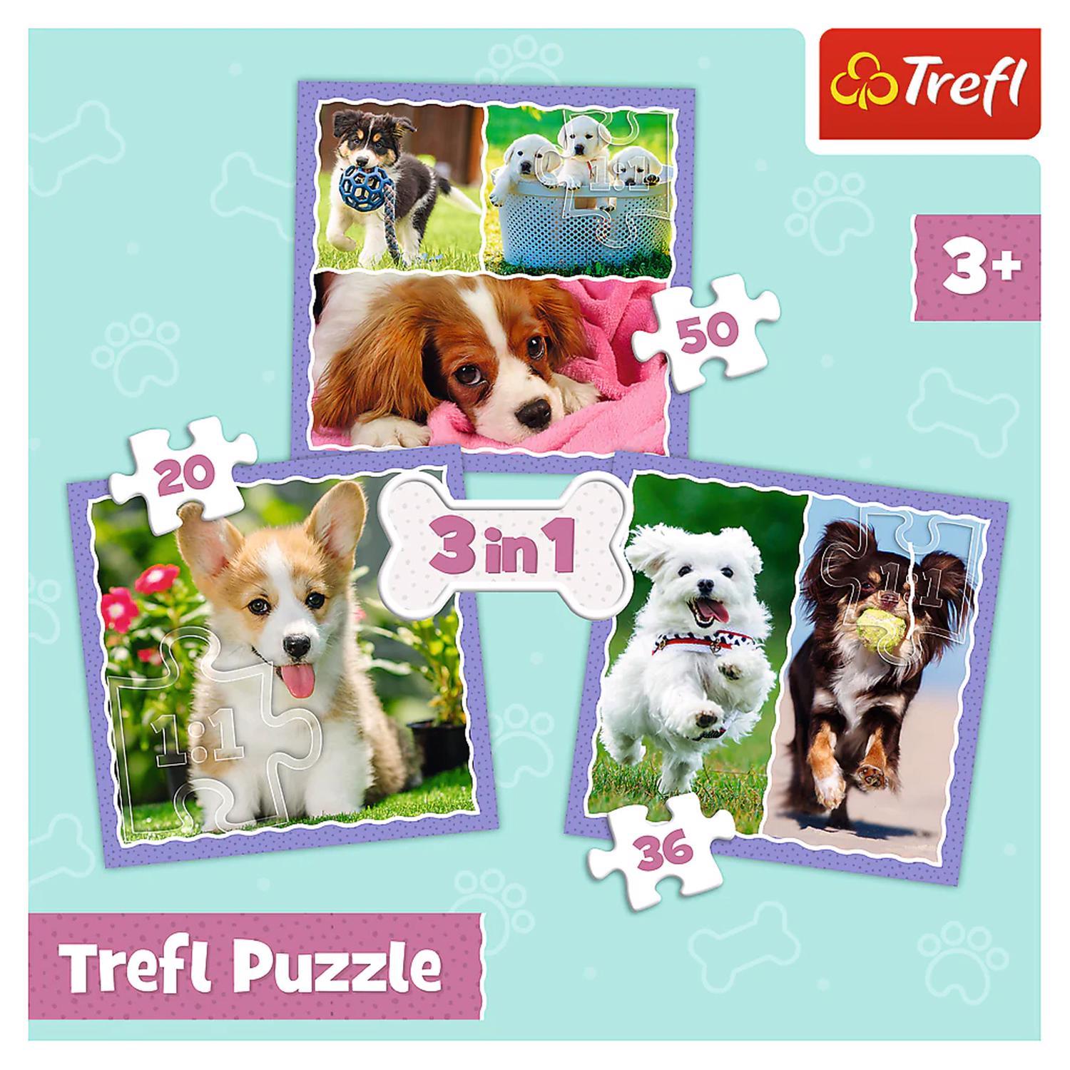 Trefl 3-in-1 Jigsaw Puzzle Set - Lovely Dogs Print, Fun DIY Puzzles For Kids Ages 4+ And Adults - View #9