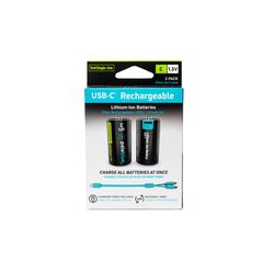 Pale Blue Earth C Lithium Batteries 2 pk Clamshell