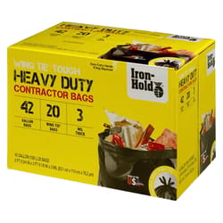 Iron-Hold 42 gal. No Scent Contractor Bags Wing Ties 20 pk