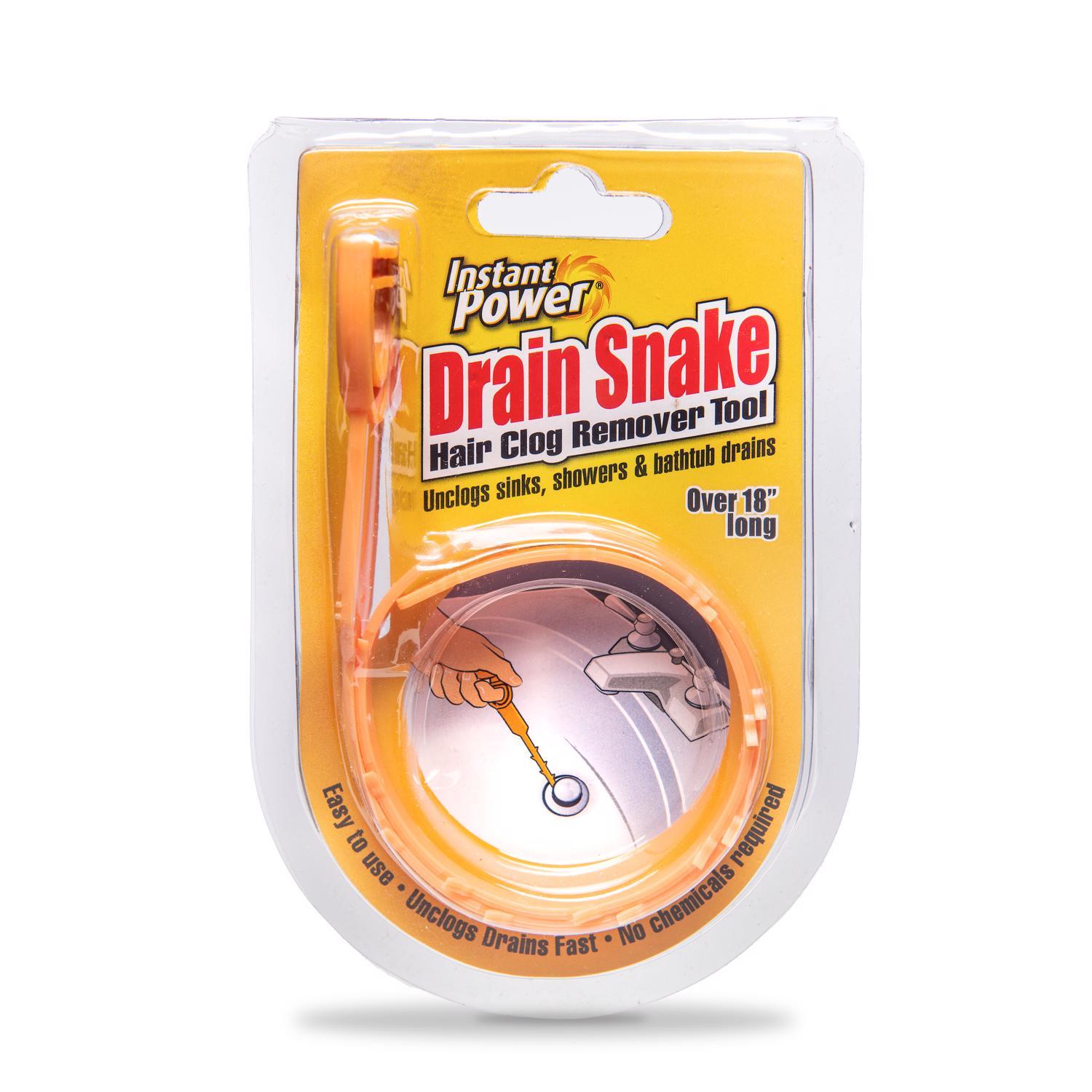 Instant Power Drain Snake Plastic Drain Clog Remover 18 in.