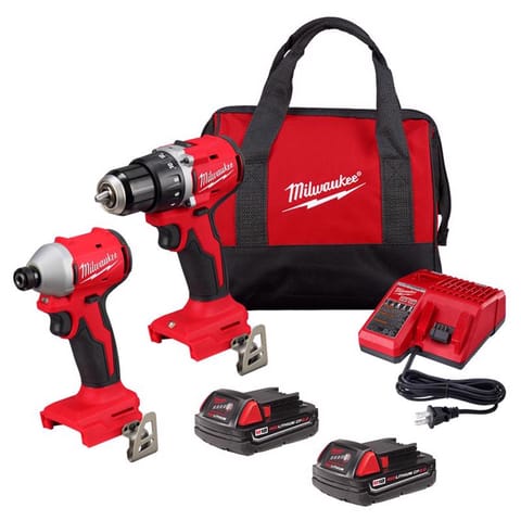 Milwaukee M18 Compact Cordless Brushless 2 Tool Combo Kit Mfr