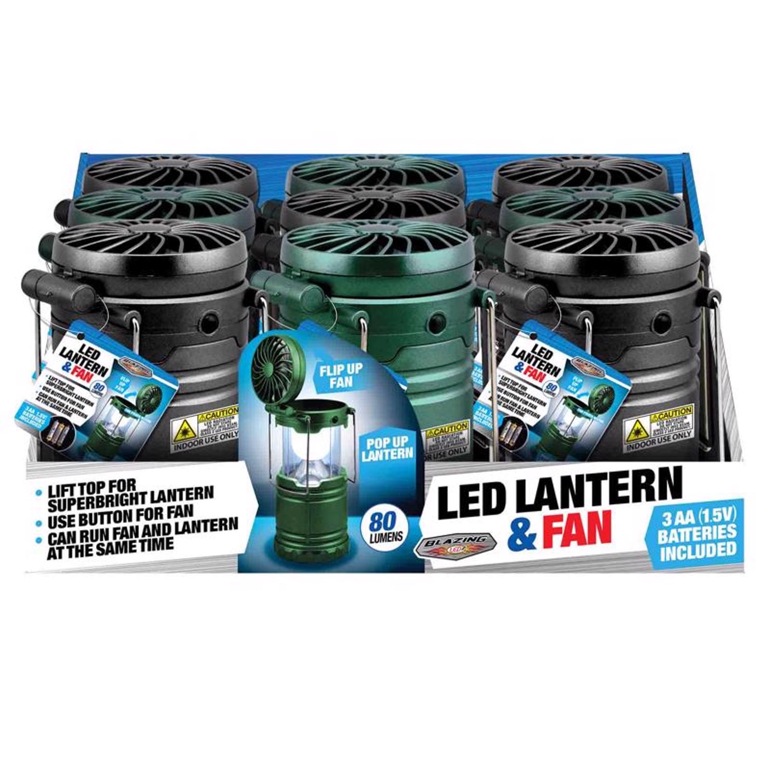 Blazing LEDz 80 lm Assorted LED LED Lantern & Fan Mfr# 702062