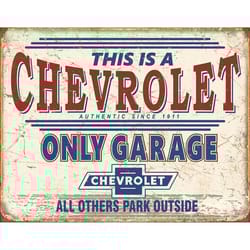 Desperate Enterprises General Motors .125 in. H X 16 in. L Multicolored Metal Chevy Only Garage Wall
