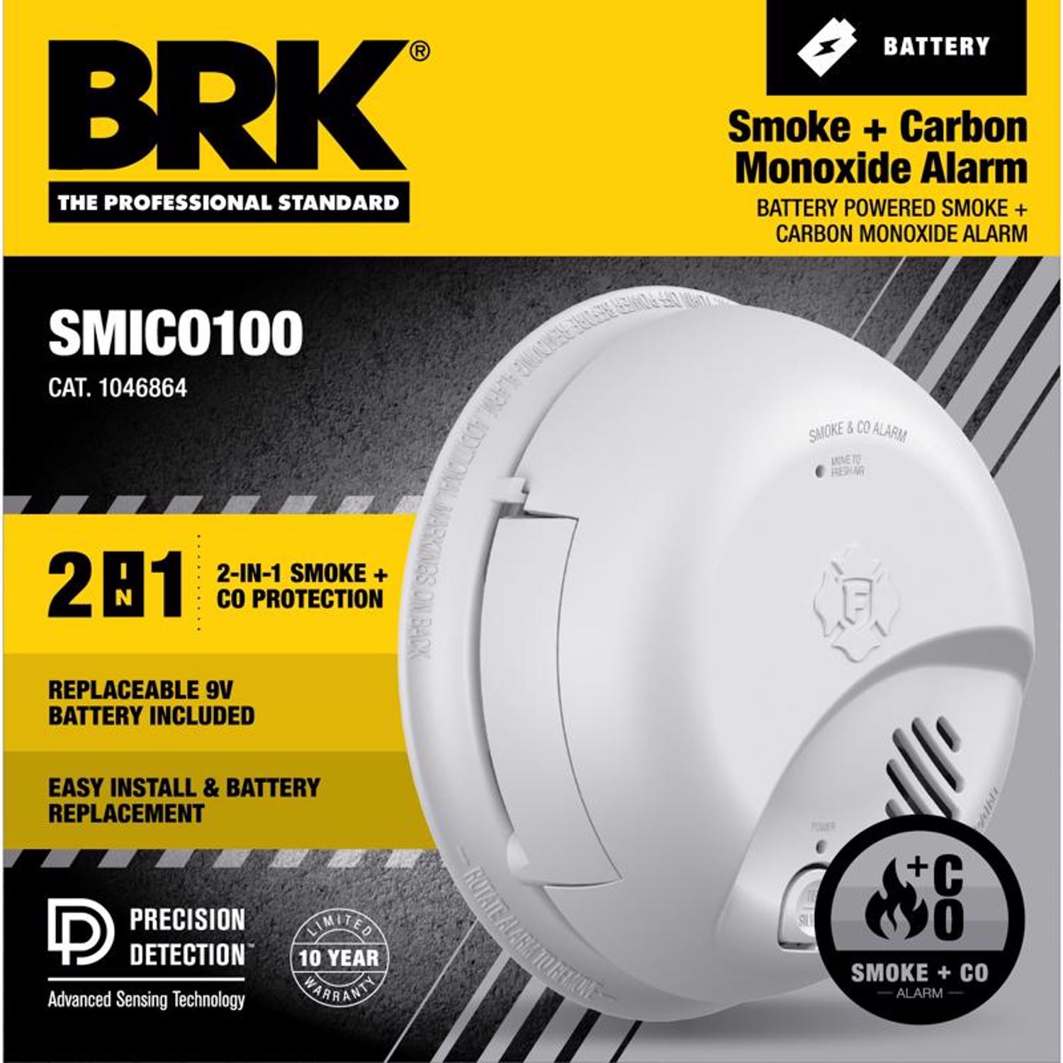 First Alert BRK SMICO100 Battery Operated Ionization 2-in-1 Smoke & CO Alarm - 5050109