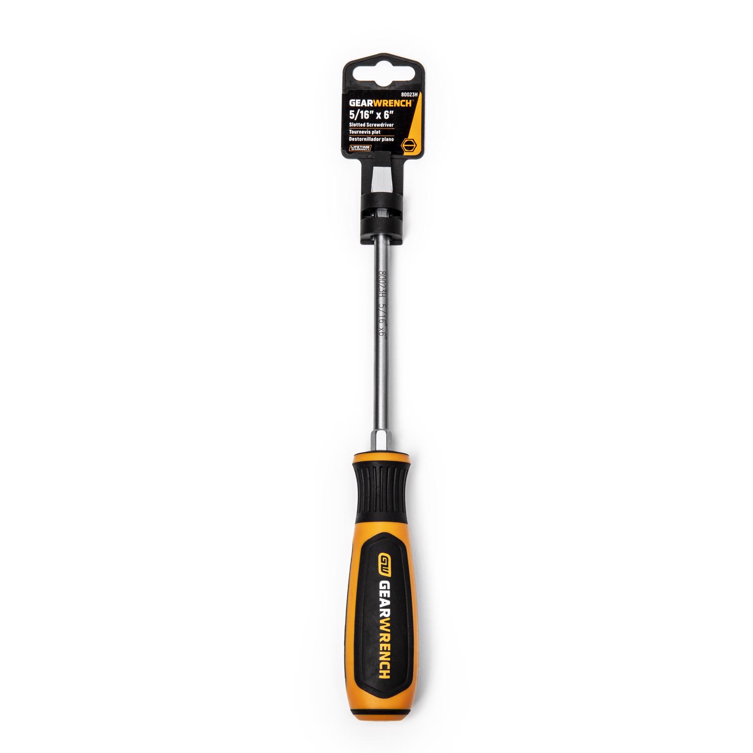 GEARWRENCH 5/16in x 6in Slotted Dual Material Screwdriver - 80023H