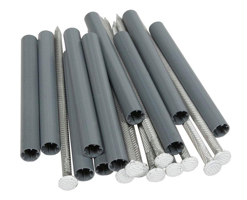 5230040 Aluminum White Gutter Spike & Ferrule, Pack of 10